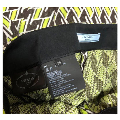 Prada Ski Knit Tile Print Belt Flare Pants