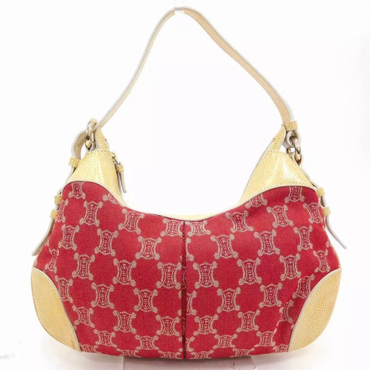 Celine Monogram Red/Yellow Canvas Leather Handbag