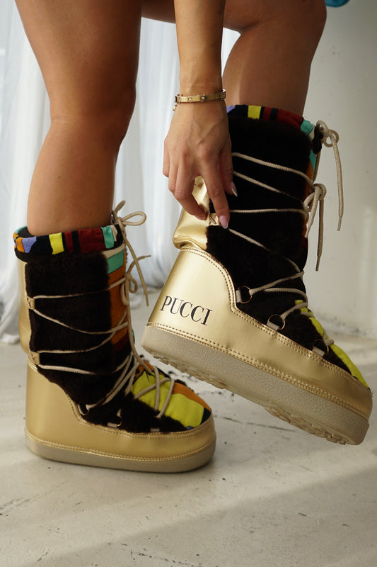 Emilio Pucci Pattern Moon Snow Boots