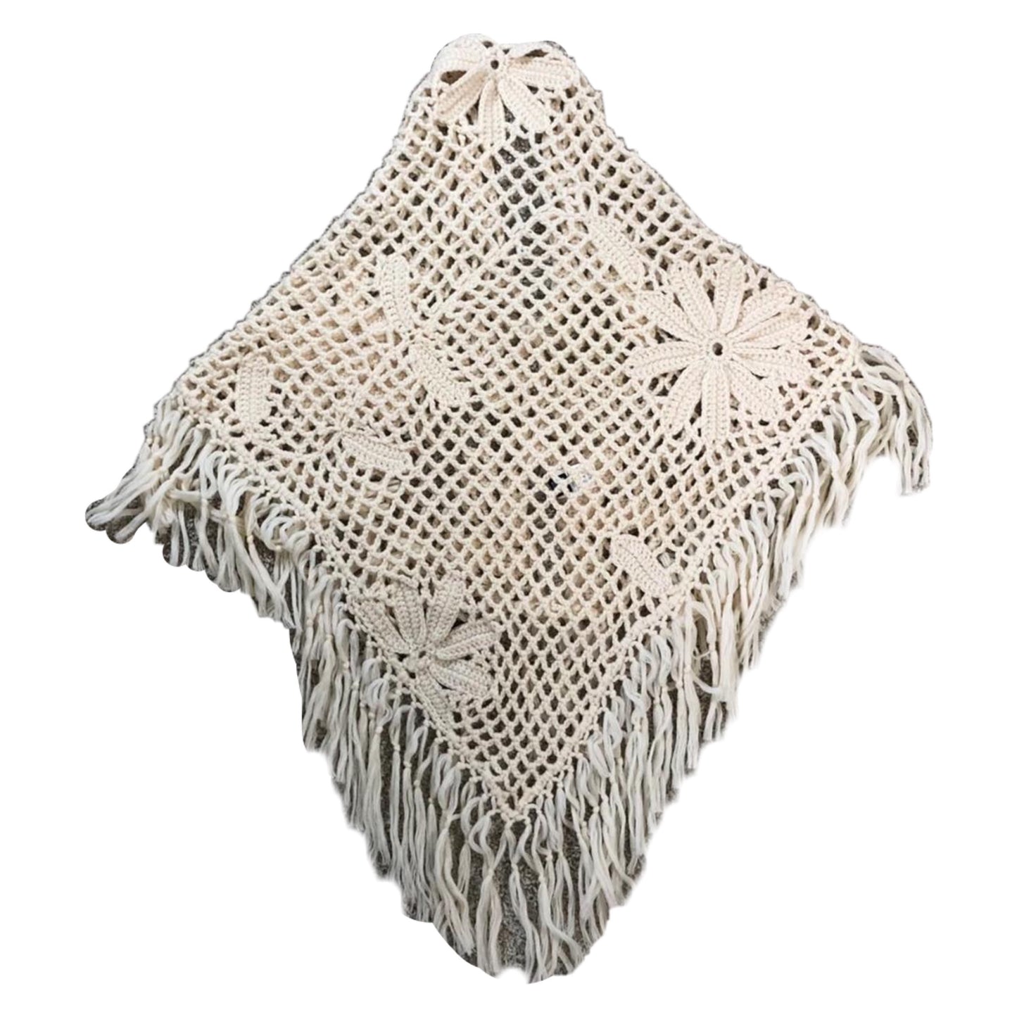 Roberto Cavalli Crochet Floral Poncho