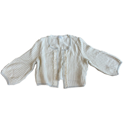 Courreges Tweed Balloon Sleeve Metallic Cardigan