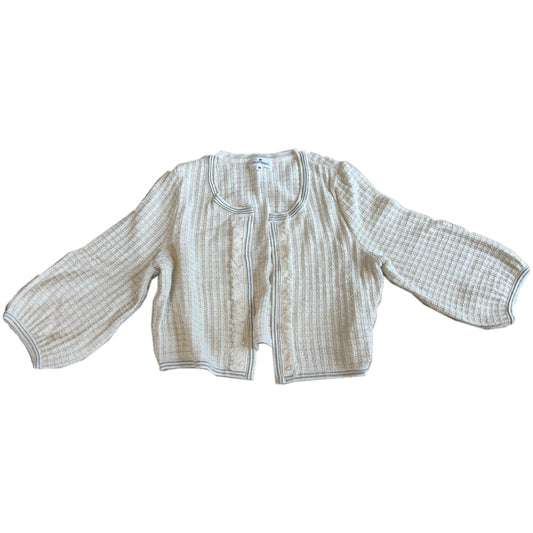 Courreges Tweed Balloon Sleeve Metallic Cardigan