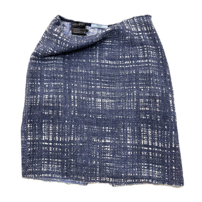 Prada Sketch Cotton Grid Pencil Skirt W Slit