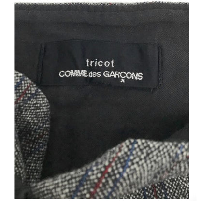 Tricot Comme Des Garcons Stripe Wool Raw Zipper Midi Skirt