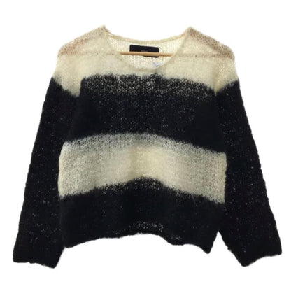 Tricot Comme Des Garcons Stripe Scoop Neck LS Wool Knit