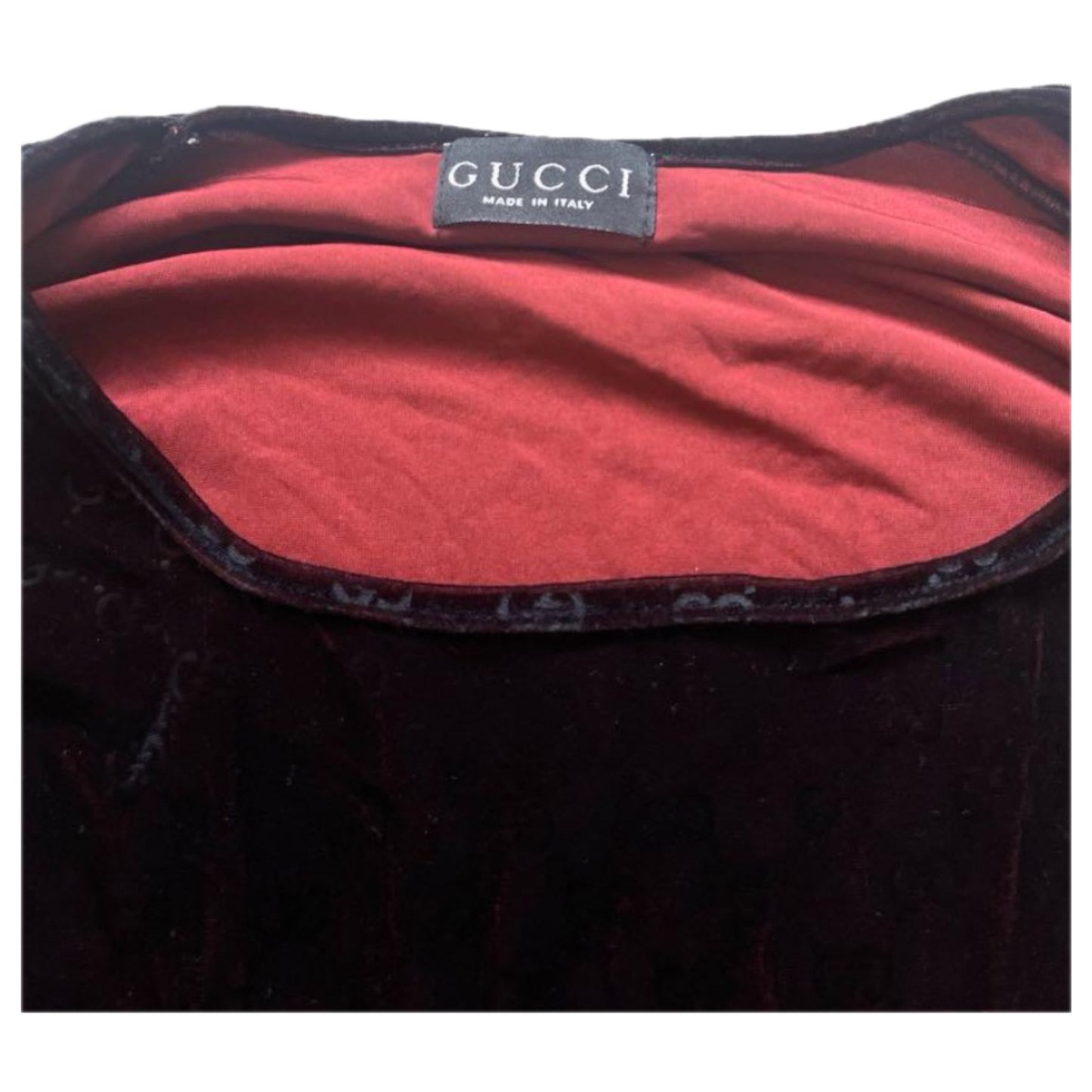 Gucci Velvet Monogram Scoop Neck LS Top