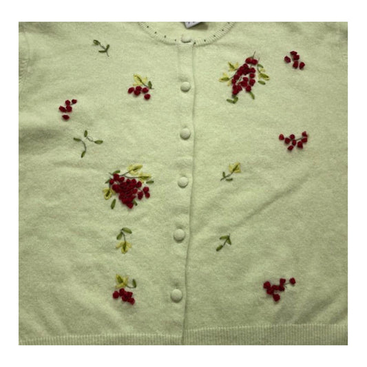 Moschino Cheap And Chic Floral 3D Angora Wool Blend Cardigan