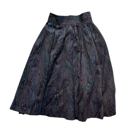 Yves Saint Laurent Paisley Flare Midi Skirt