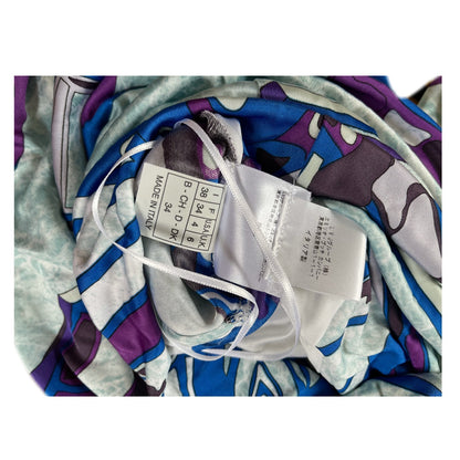 Emilio Pucci Print Gold Brooch Bodycon Midi Dress