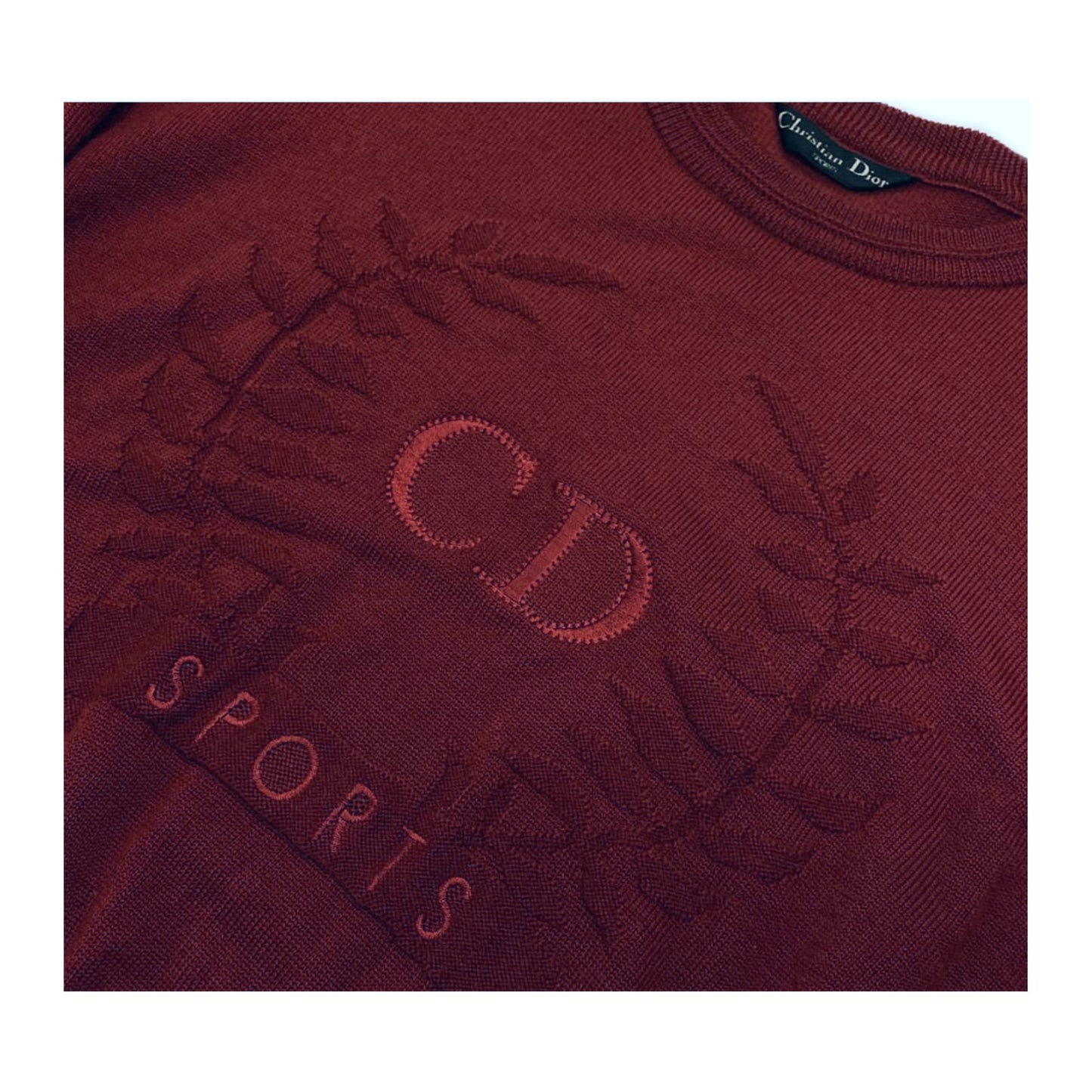 Christian Dior Sports Maroon/Terracotta Oversized Knit Jumper