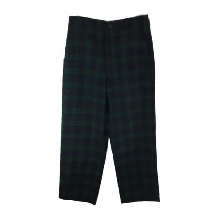 Tricot Comme Des Garcons Plaid Green Blue Straight Leg Trousers