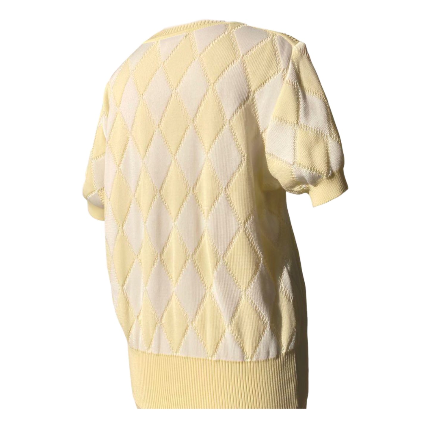 Courreges Argyle Boat Neck SS Top