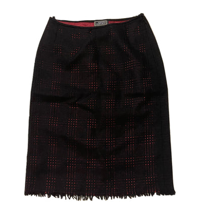Gianni Versace Checkered Felt Skirt Cardigan Top Skirt Set