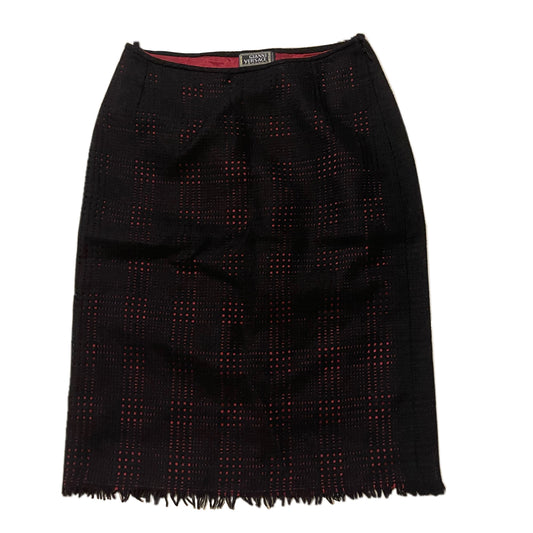 Gianni Versace Checkered Felt Skirt Cardigan Top Skirt Set