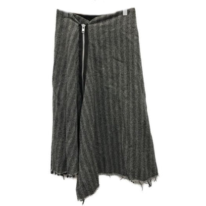 Tricot Comme Des Garcons Stripe Wool Raw Zipper Midi Skirt