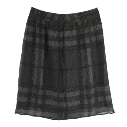 Burberry Check Silk Sketch Print Grey Skirt