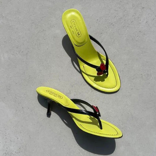 Coach Ladybug Rhinestone Thong Sandal Heels