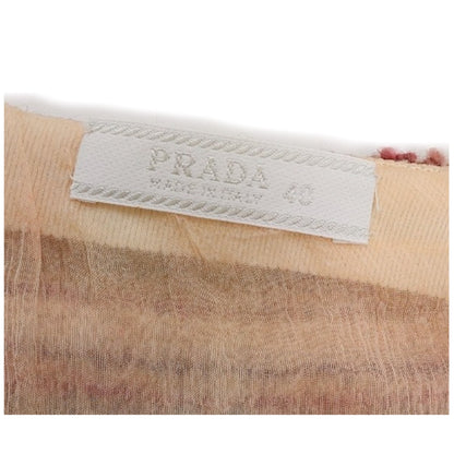 Prada Tweed Pleated Midi Skirt