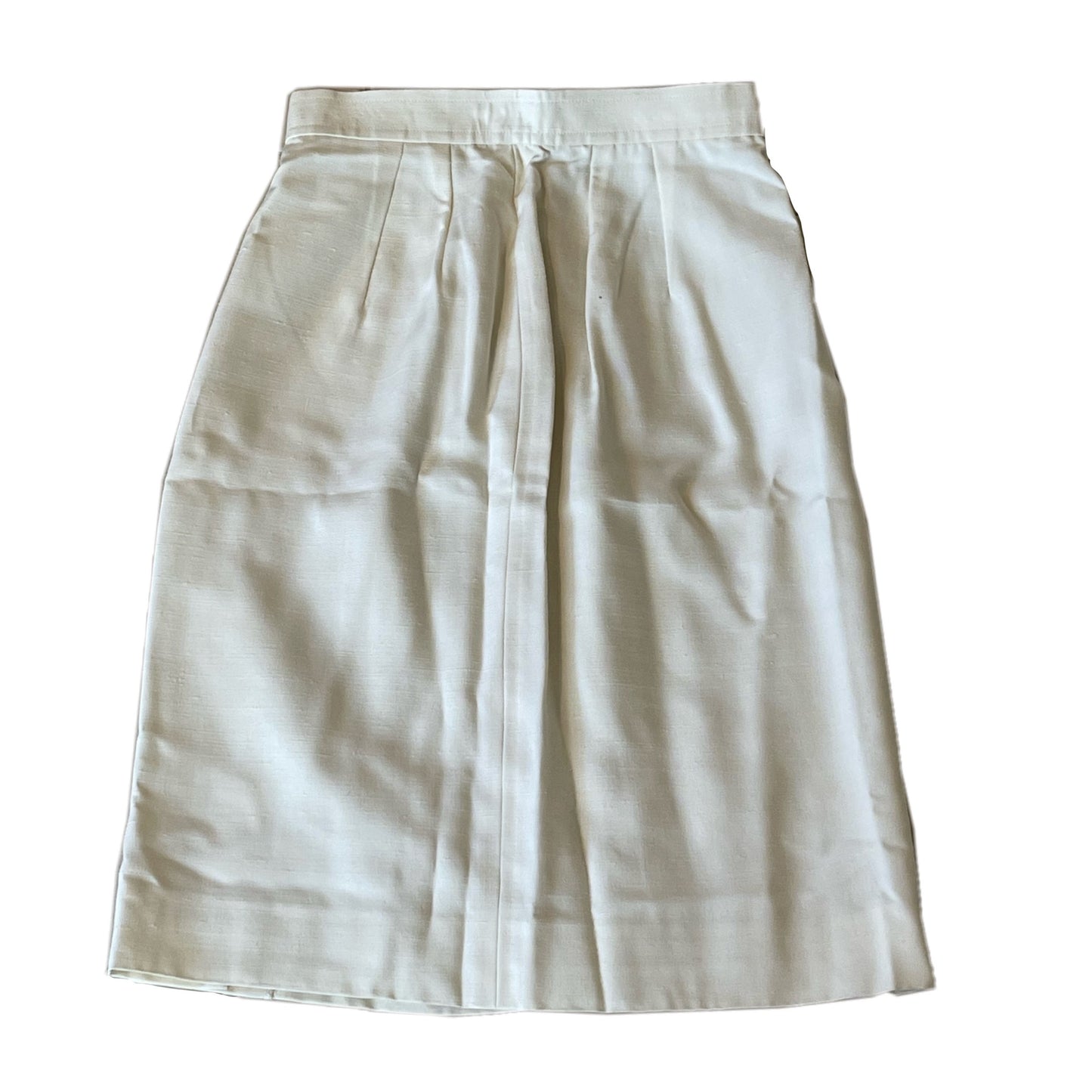 Yves Saint Laurent Linen Button Down Collarless BeltedBlazer Skirt Set Two Piece