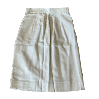 Yves Saint Laurent Linen Button Down Collarless BeltedBlazer Skirt Set Two Piece