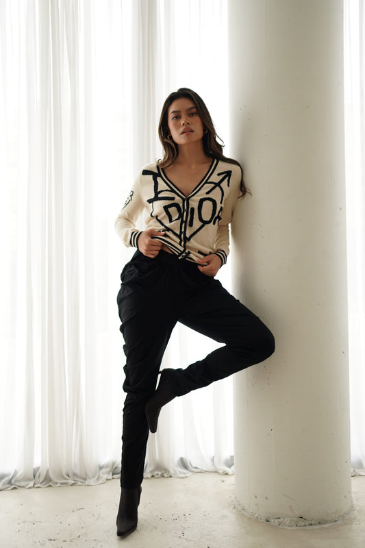 Christian Dior I Heart Dior Arrow Button Down Cardigan