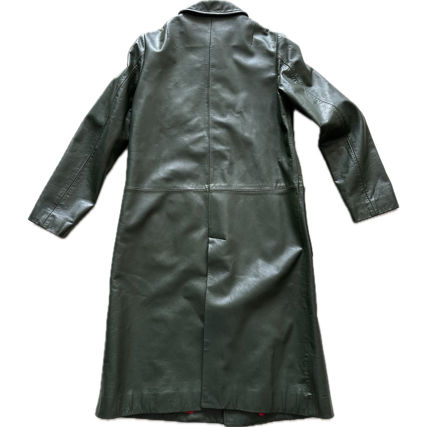 Paul Smith Green Calf Leather Trench Coat