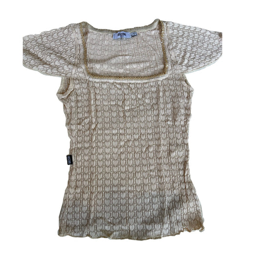 Moschino Jeans Heart Knit Cap Sleeve Top