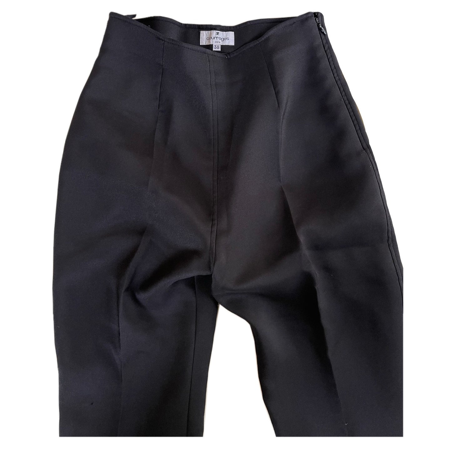 Courreges Logo Sless Peplum Top, Straight Leg Pant Set