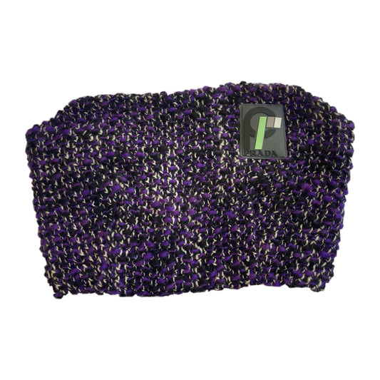 Prada Tweed Logo Tube Top