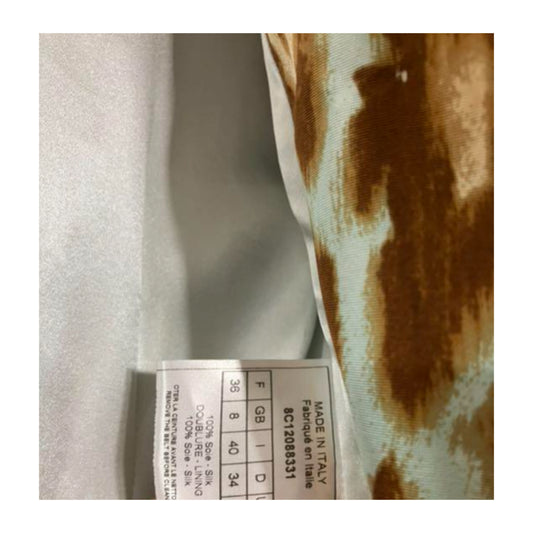 Christian Dior Leopard Silk LS Double Breasted Coat