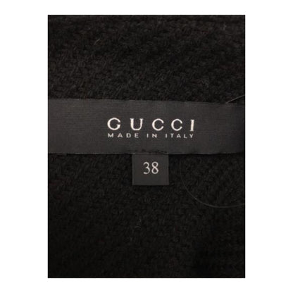 Gucci Large Check Buckle Wool Fringe Skirt