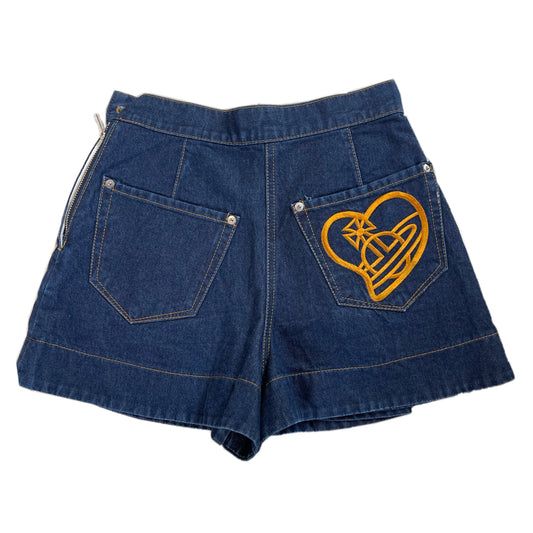 Vivienne Westwood Red Label Denim Skort w Orbit Heart Logo