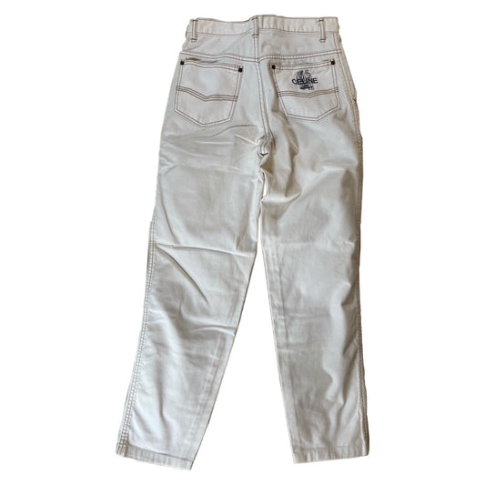 Celine Monsieur Logo High Waist Straight Denim Jeans