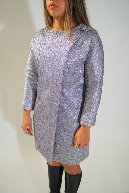 Balenciaga Metallic Button Dress Coat