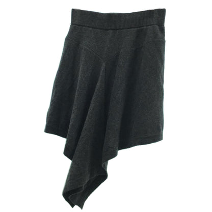 Y-3 Wool Elastic Waist Assymetrical Mini Drape Skirt