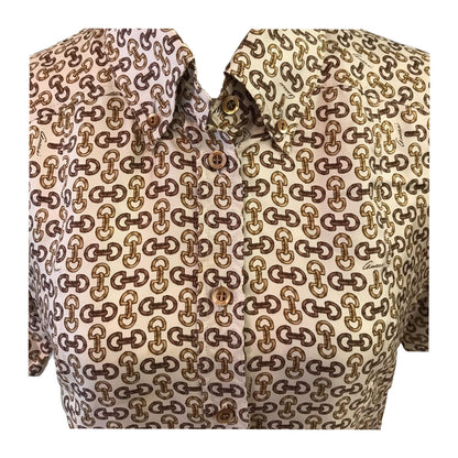 Gucci Horsebit Silk Logo Short Sleeve Shirt