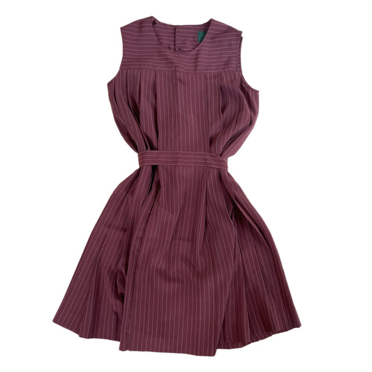 Jean Paul Gaultier Junior Pinstripe Sless Pleated Belted Dress