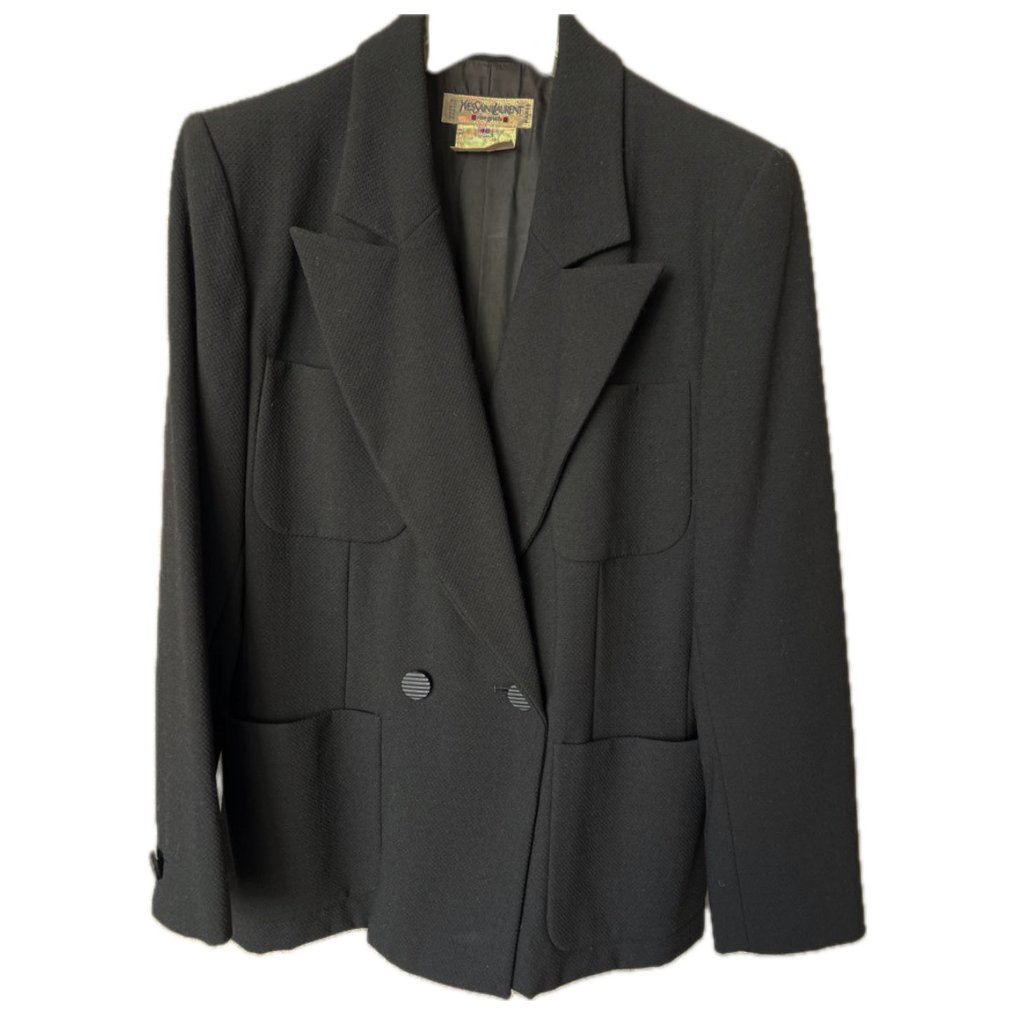 Yves Saint Laurent Point Lapel Collar Double Breasted Blazer