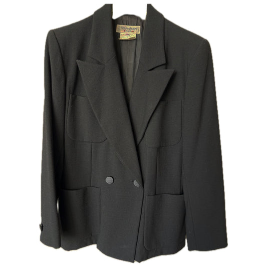 Yves Saint Laurent Point Lapel Collar Double Breasted Blazer