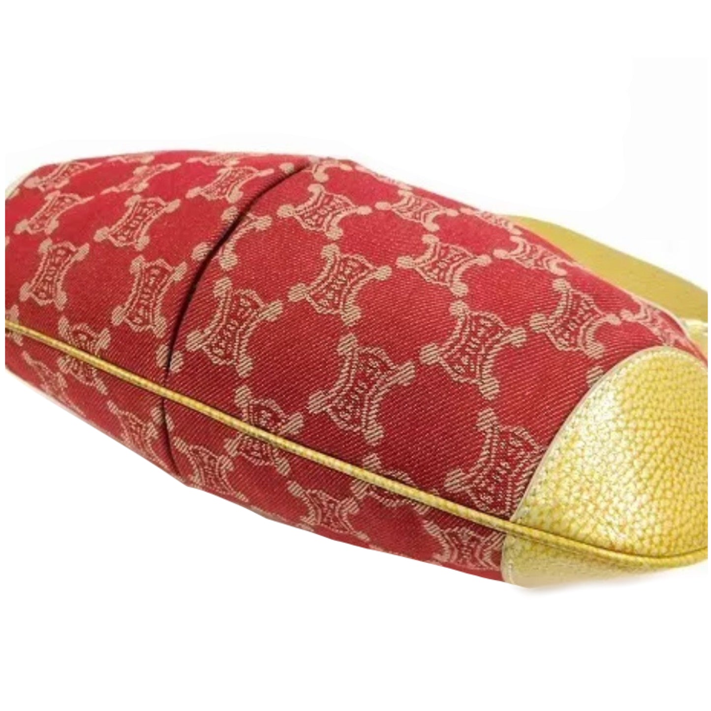 Celine Monogram Red/Yellow Canvas Leather Handbag