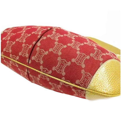 Celine Monogram Red/Yellow Canvas Leather Handbag