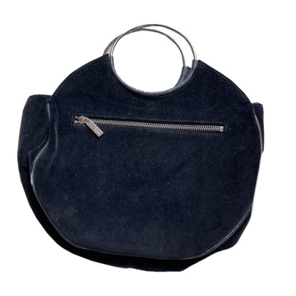 Courreges Suede Iridescent Circle Metal Handle Handbag