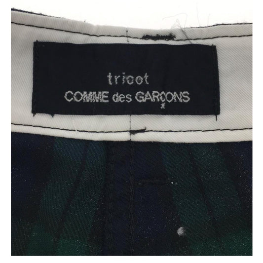 Tricot Comme Des Garcons Plaid Green Blue Straight Leg Trousers