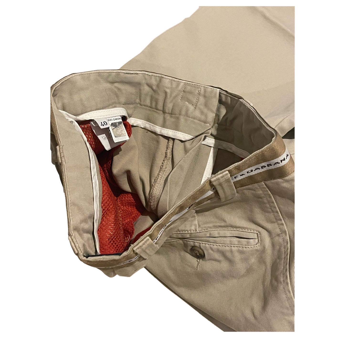 Dolce & Gabbana Logo Waist Chino Pants