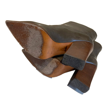 Celine Taupe Calf Point Booties