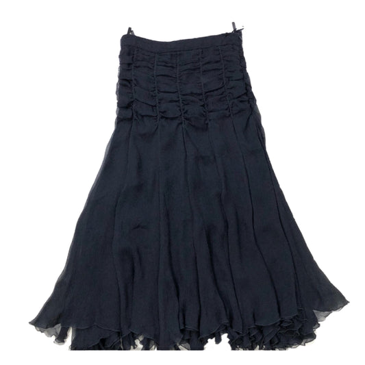Prada Silk Ruched Pleated Midi Skirt