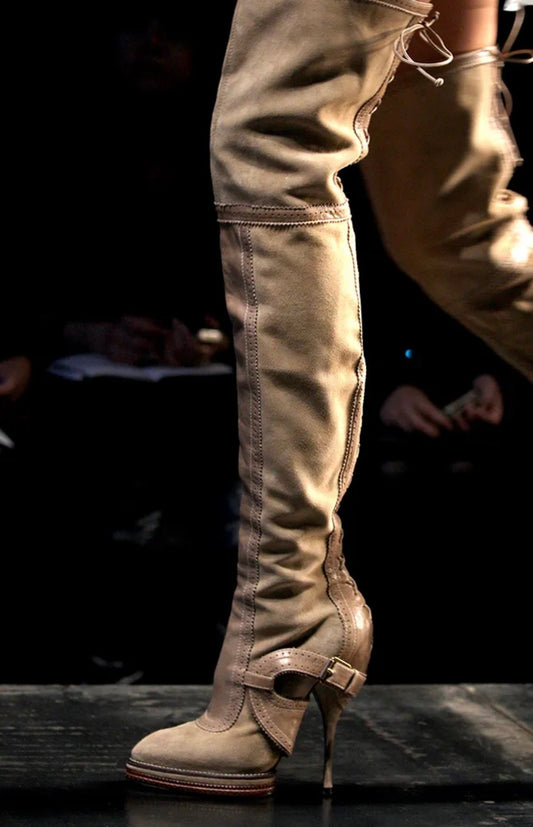 Christian Dior Fall 2010 Suede Thigh High Heels