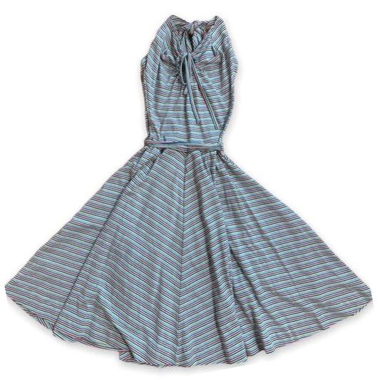 Vivienne Westwood Stripe Sless Halterneck Aline Midi Dress