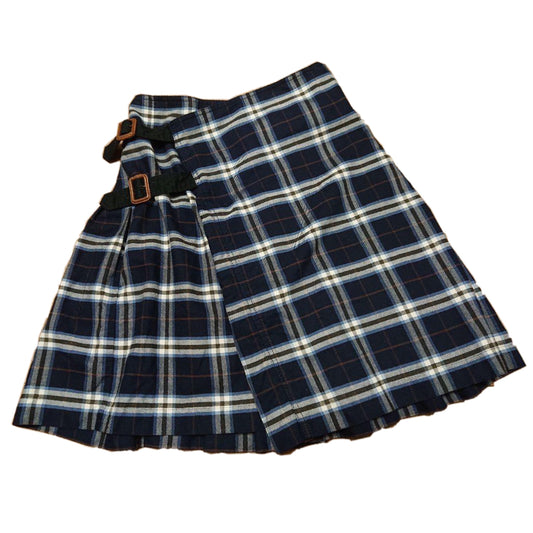 Vivienne Westwood Double Buckle Assymetrical Plaid Pleat Skirt