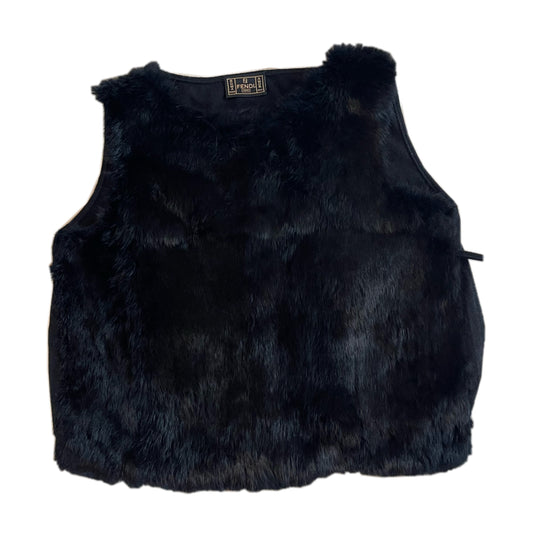 Fendi Fur Front Knit Tank Tie Top